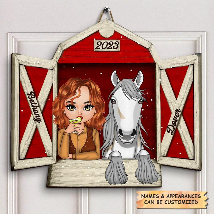 Personalized Door Sign - Gift For Horse Lover - A Girl And Her Horse ARND0014