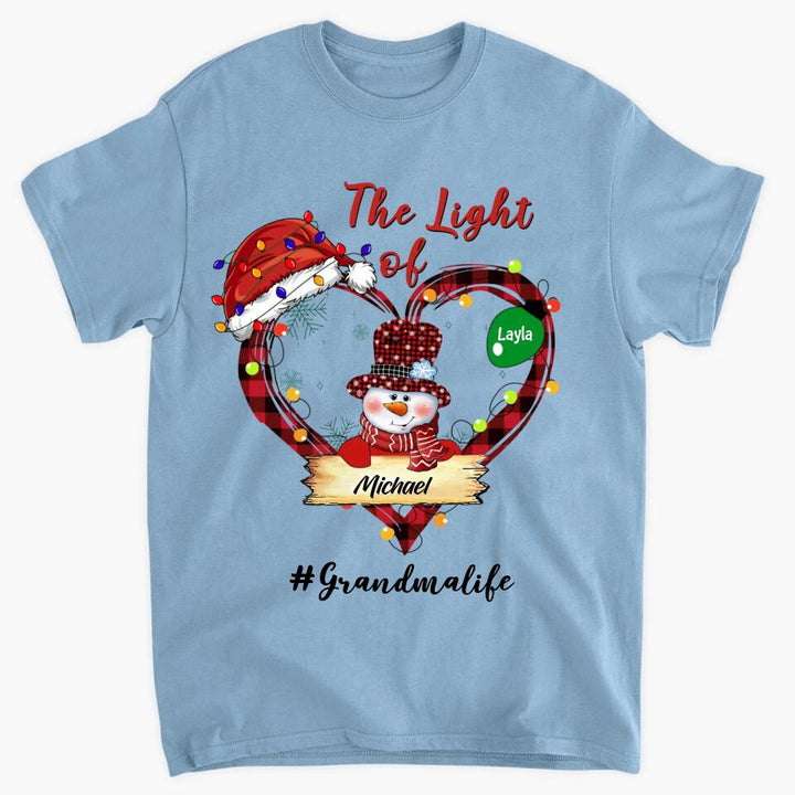 Personalized T-shirt - Gift For Grandma - The Light Of Grandma's Heart Christmas ARND037