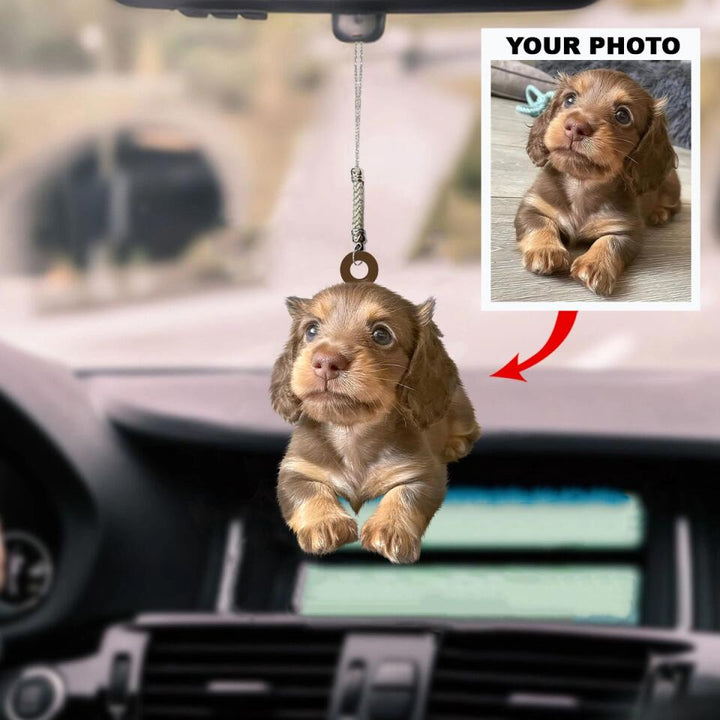 Personalized Car Hanging Ornament - Gift For Dog Lover - Custom Your Photo Car Hanging ARND036 AGCTD008