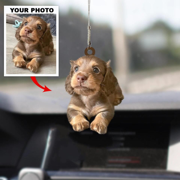 Personalized Car Hanging Ornament - Gift For Dog Lover - Custom Your Photo Car Hanging ARND036 AGCTD008
