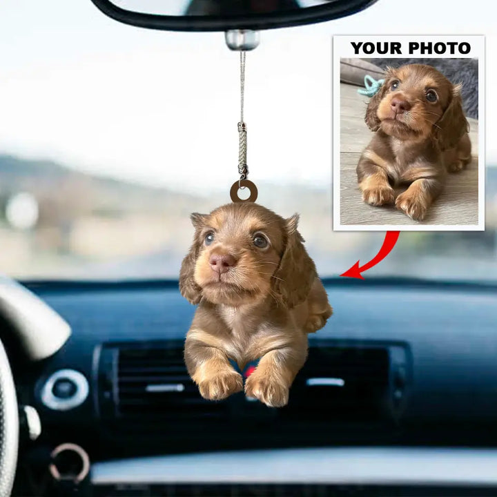 Personalized Car Hanging Ornament - Gift For Dog Lover - Custom Your Photo Car Hanging ARND036 AGCTD008