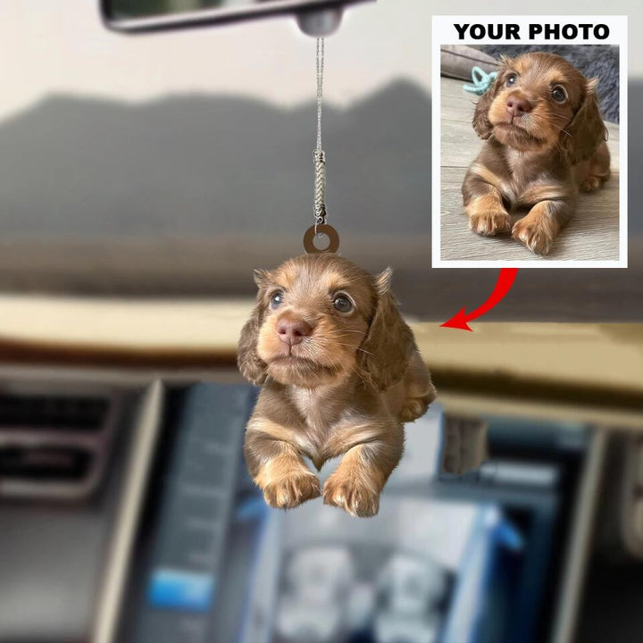 Personalized Car Hanging Ornament - Gift For Dog Lover - Custom Your Photo Car Hanging ARND036 AGCTD008
