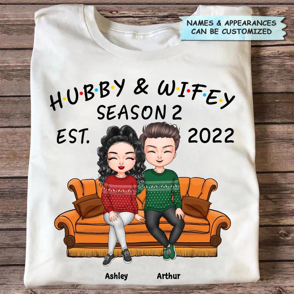 Personalized T-shirt - Gift For Couple - Hubby And Wifey Season Married Couple ARND037