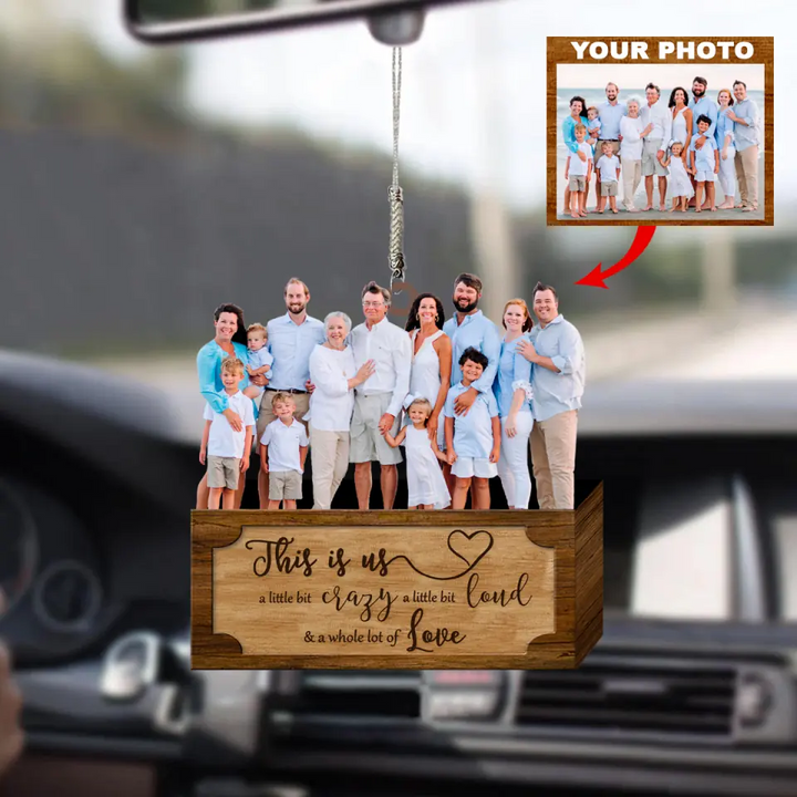 Personalized Car Hanging Ornament - Gift For Family - Custom Your Photo Car Hanging ARND036 AGCVL008