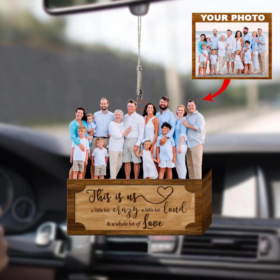 Personalized Car Hanging Ornament - Gift For Family - Custom Your Photo Car Hanging ARND036 AGCVL008