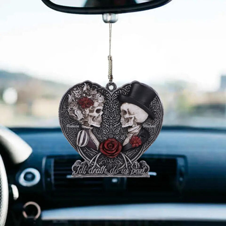 Personalized Car Hanging Ornament - Gift For Couple - Till Death Do Us Part ARND018 AGCKH009