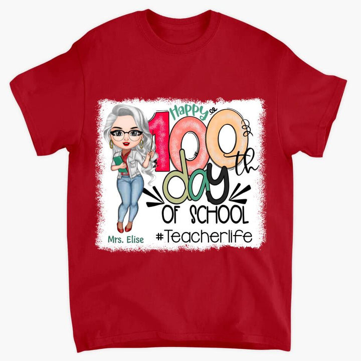 Personalized T-shirt - Gift For Teacher - Happy 100th Day Of School ARND0014