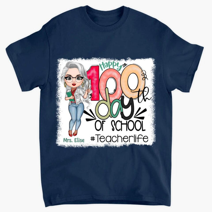 Personalized T-shirt - Gift For Teacher - Happy 100th Day Of School ARND0014
