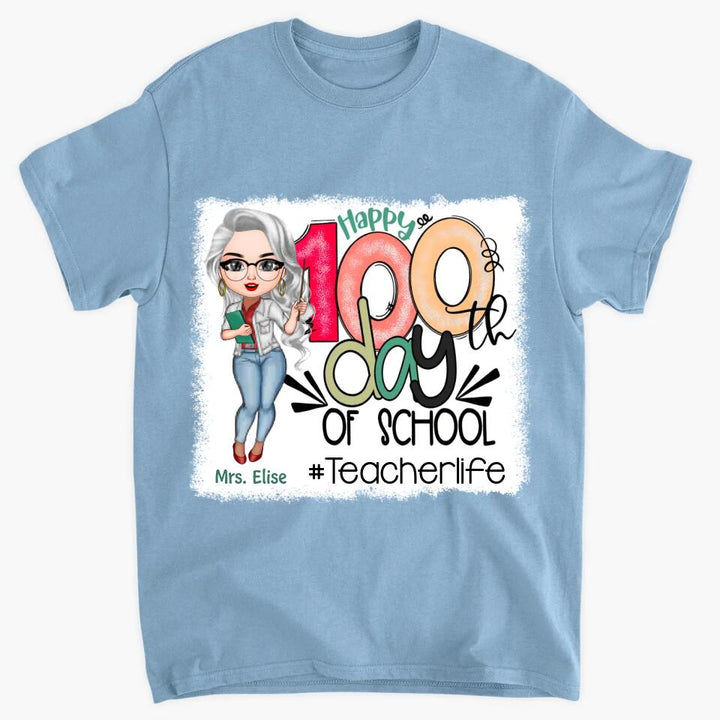 Personalized T-shirt - Gift For Teacher - Happy 100th Day Of School ARND0014