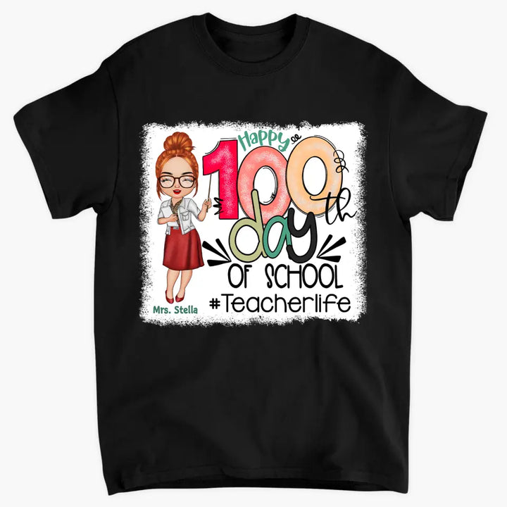 Personalized T-shirt - Gift For Teacher - Happy 100th Day Of School ARND0014
