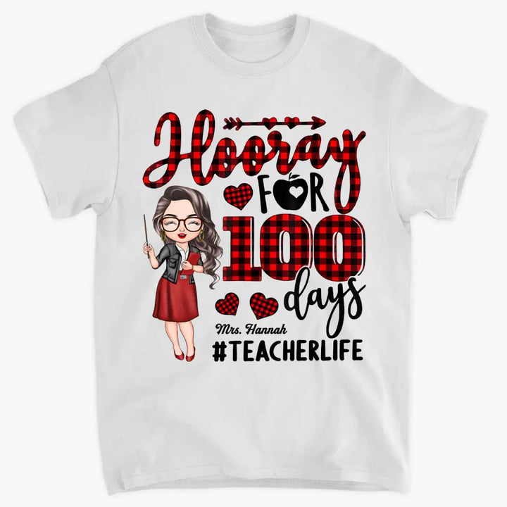 Personalized T-shirt - Gift For Teacher - Hooray For 100 Days ARND037