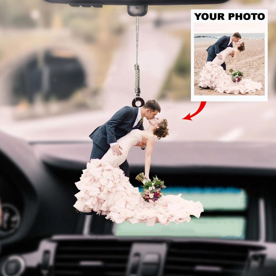 Personalized Car Hanging Ornament - Gift For Couple - Wedding Couple ARND036 AGCVL011