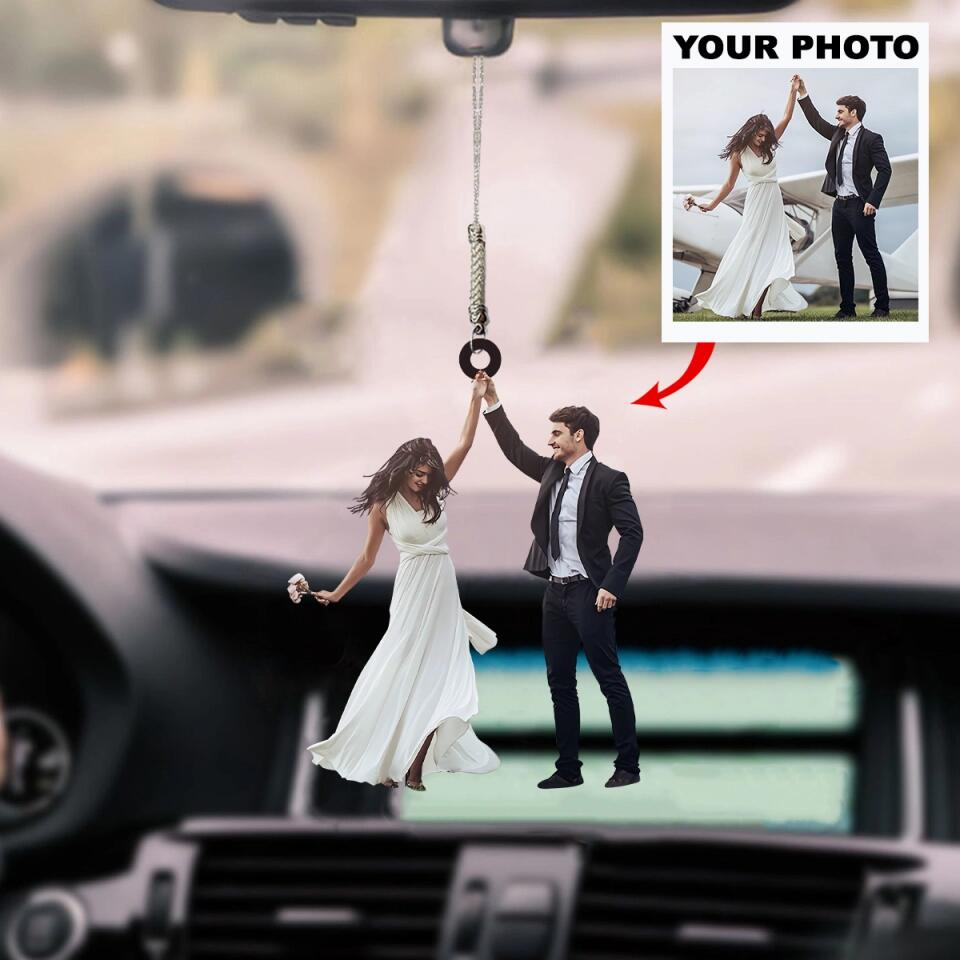 Personalized Car Hanging Ornament - Gift For Couple - Wedding Couple ARND036 AGCVL011