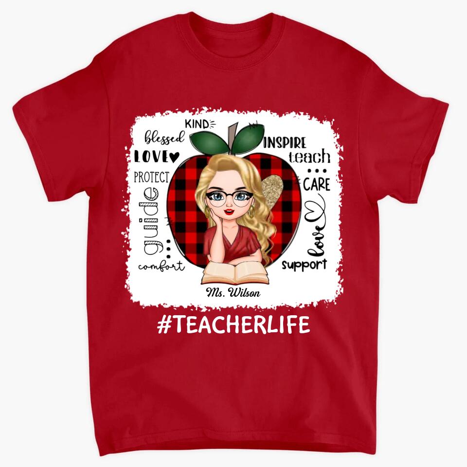 Personalized T-shirt - Gift For Teacher - Inspire Teach Care ARND005