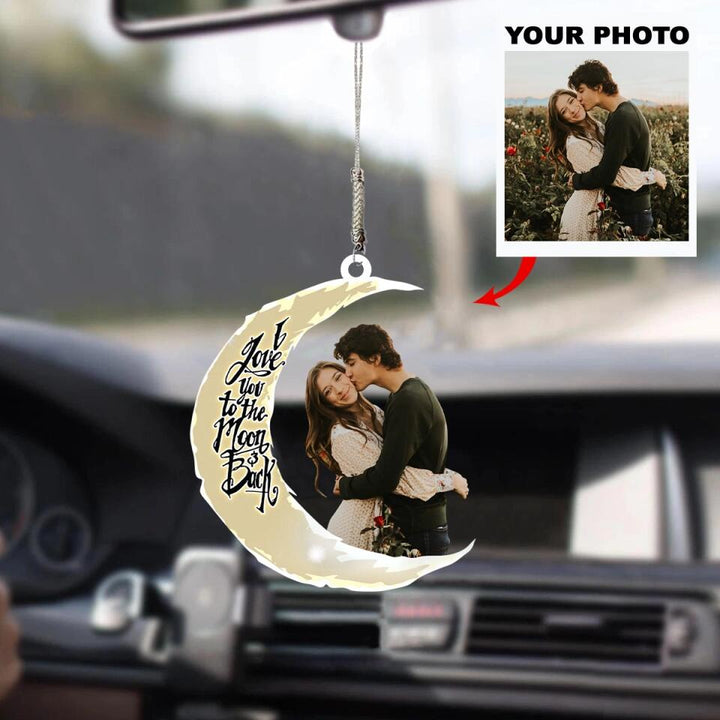 Personalized Car Hanging Ornament - Gift For Couple - I Love You To The Moon And Back ARND0014 AGCPD023