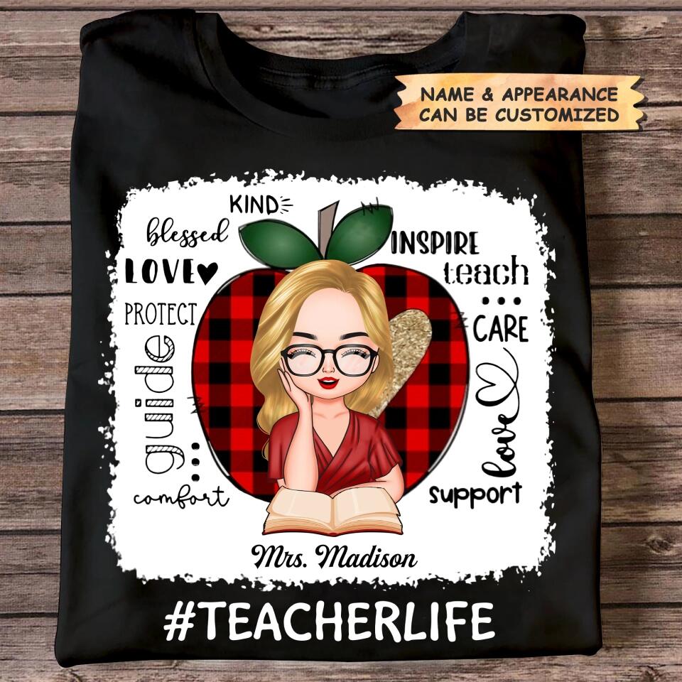 Personalized T-shirt - Gift For Teacher - Inspire Teach Care ARND005
