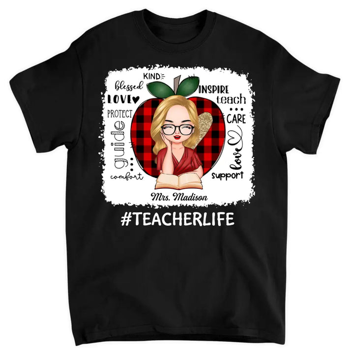 Personalized T-shirt - Gift For Teacher - Inspire Teach Care ARND005