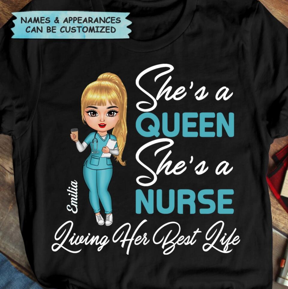 Personalized T-shirt - Gift For Nurse - Living My Best Life ARND018