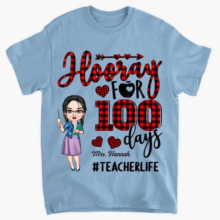 Personalized T-shirt - Gift For Teacher - Hooray For 100 Days ARND037