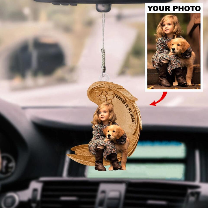 Personalized Car Hanging Ornament - Gift For Dog Lover - Forever In My Heart ARND036 AGCVL015