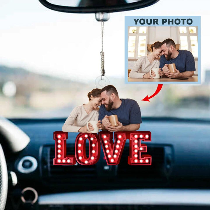 Personalized Car Hanging Ornament - Gift For Couple - Couple Love ARND018 AGCKH013