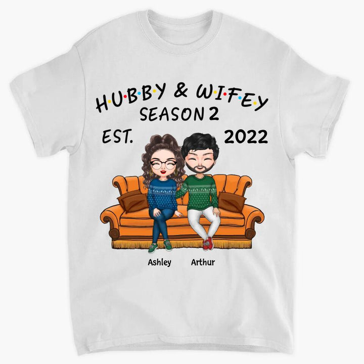 Personalized T-shirt - Gift For Couple - Hubby And Wifey Season Married Couple ARND037