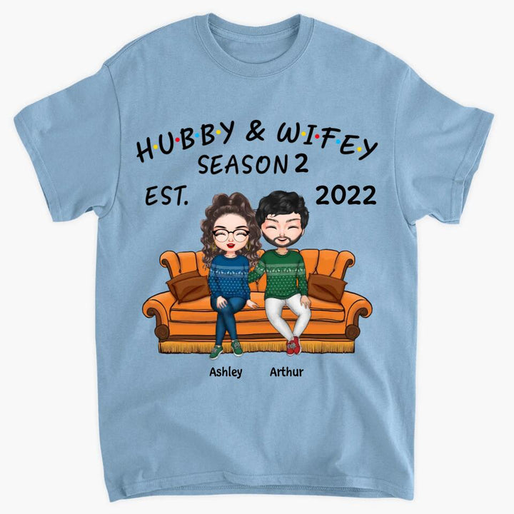 Personalized T-shirt - Gift For Couple - Hubby And Wifey Season Married Couple ARND037