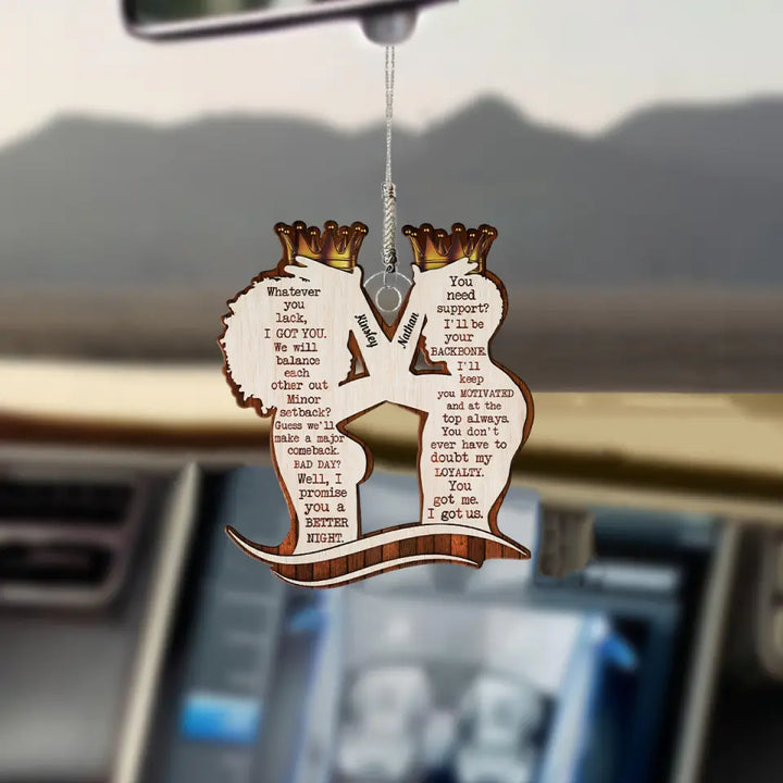 Personalized Car Hanging Ornament - Gift For Couple - We Are A Team ARND018 AGCKH015