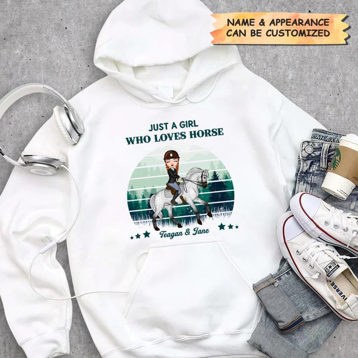 Personalized Hoodie - Gift For Horse Lover - Just A Girl Who Love Horse ARND037