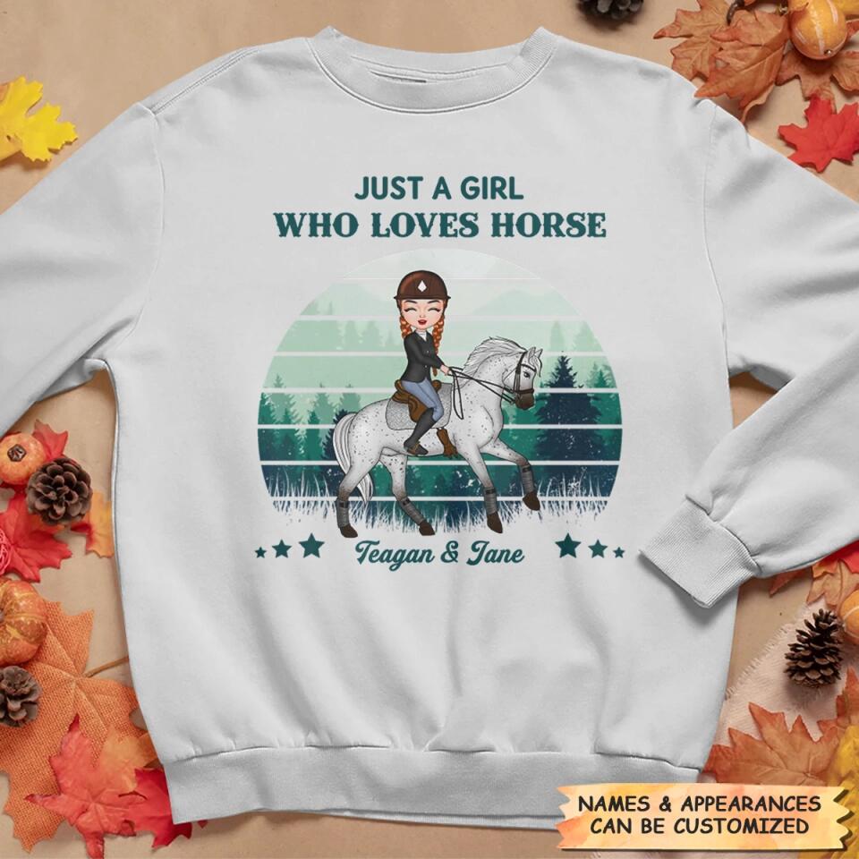 Personalized Hoodie - Gift For Horse Lover - Just A Girl Who Love Horse ARND037