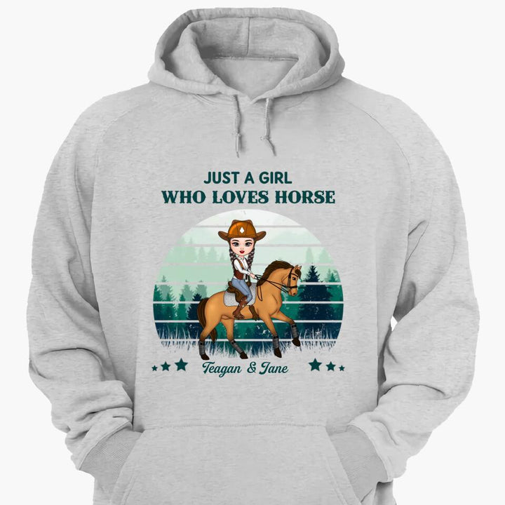 Personalized Hoodie - Gift For Horse Lover - Just A Girl Who Love Horse ARND037