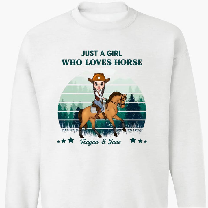 Personalized Hoodie - Gift For Horse Lover - Just A Girl Who Love Horse ARND037