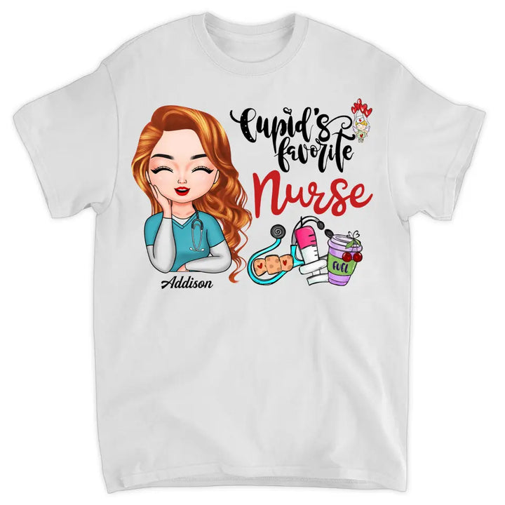 Personalized T-shirt - Gift For Nurse - Cupid's Favorite Nurse ARND037