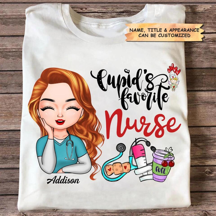 Personalized T-shirt - Gift For Nurse - Cupid's Favorite Nurse ARND037