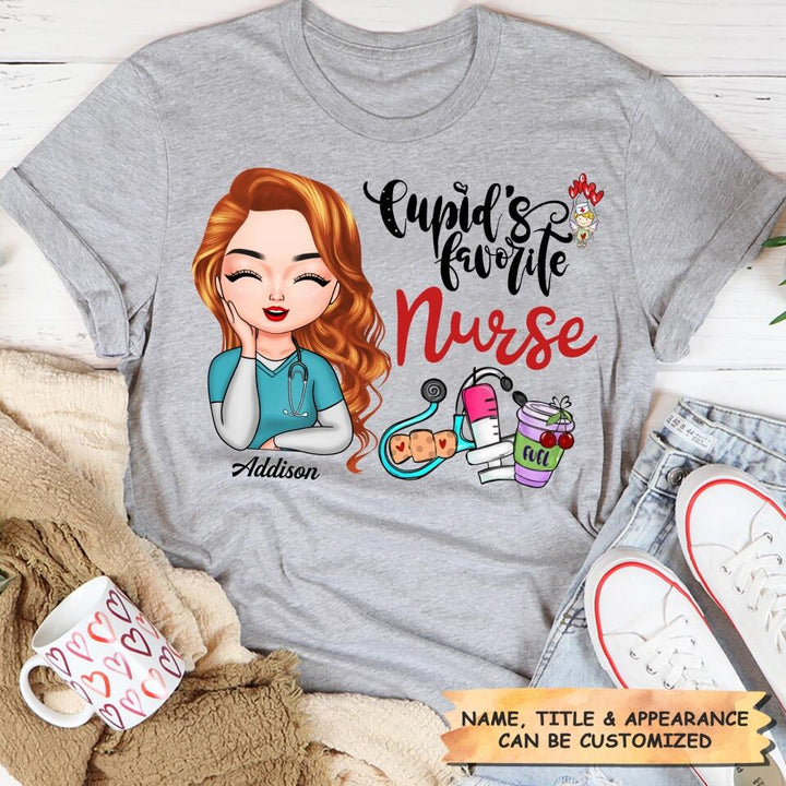 Personalized T-shirt - Gift For Nurse - Cupid's Favorite Nurse ARND037