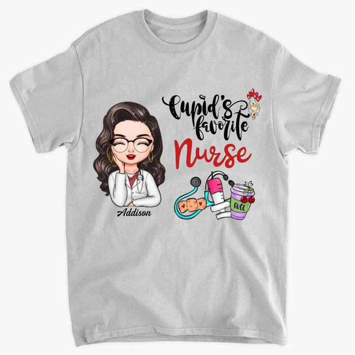 Personalized T-shirt - Gift For Nurse - Cupid's Favorite Nurse ARND037