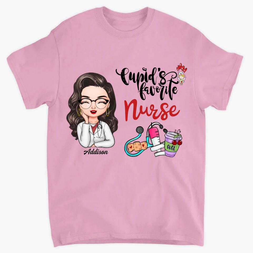 Personalized T-shirt - Gift For Nurse - Cupid's Favorite Nurse ARND037