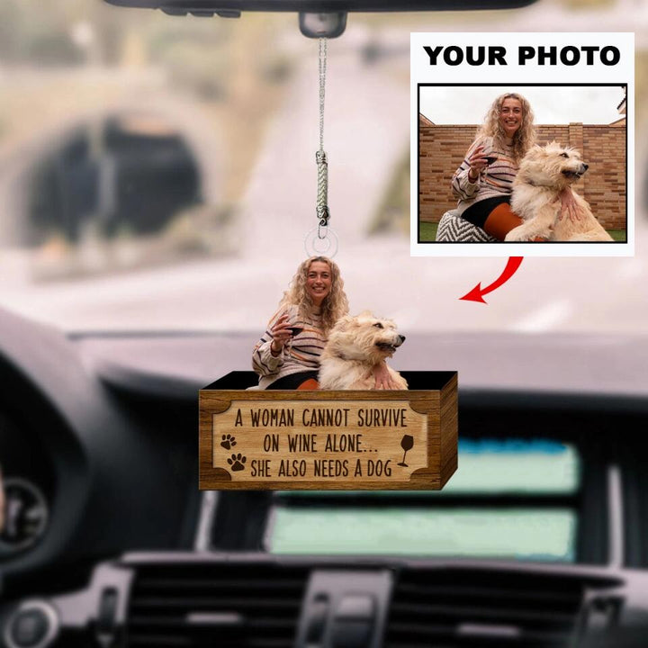 Personalized Car Hanging Ornament - Gift For Dog Lover - She Also Needs Dogs ARND018 AGCKH016