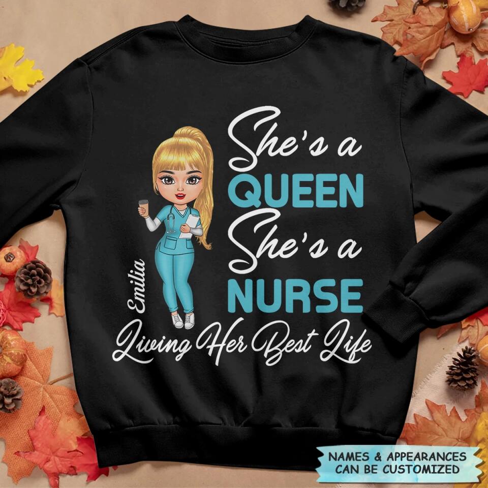 Personalized T-shirt - Gift For Nurse - Living My Best Life ARND018