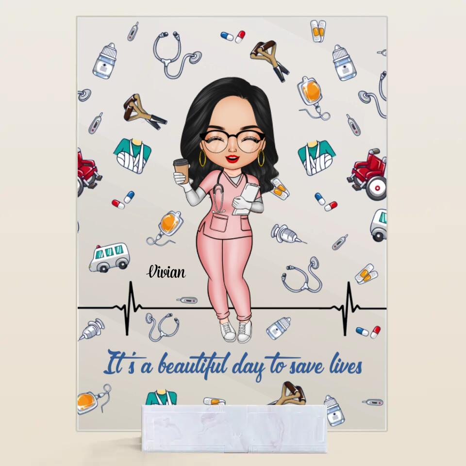 Personalized Acrylic Plaque - Gift For Nurse - A Work Of Heart ARND018