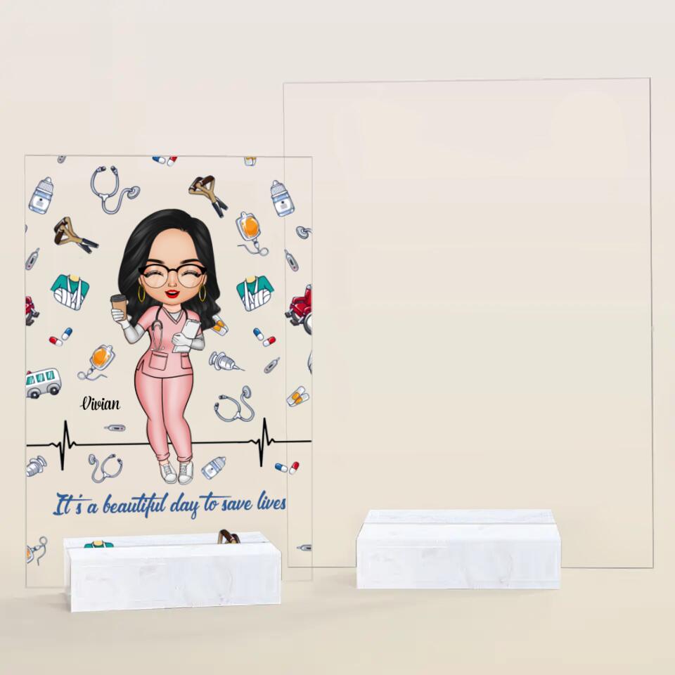 Personalized Acrylic Plaque - Gift For Nurse - A Work Of Heart ARND018