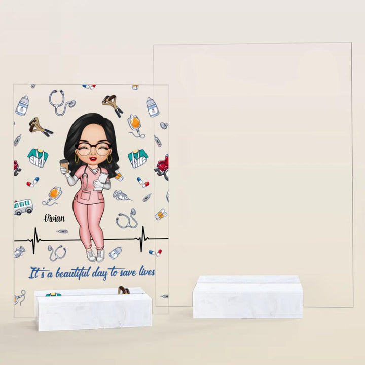 Personalized Acrylic Plaque - Gift For Nurse - A Work Of Heart ARND018