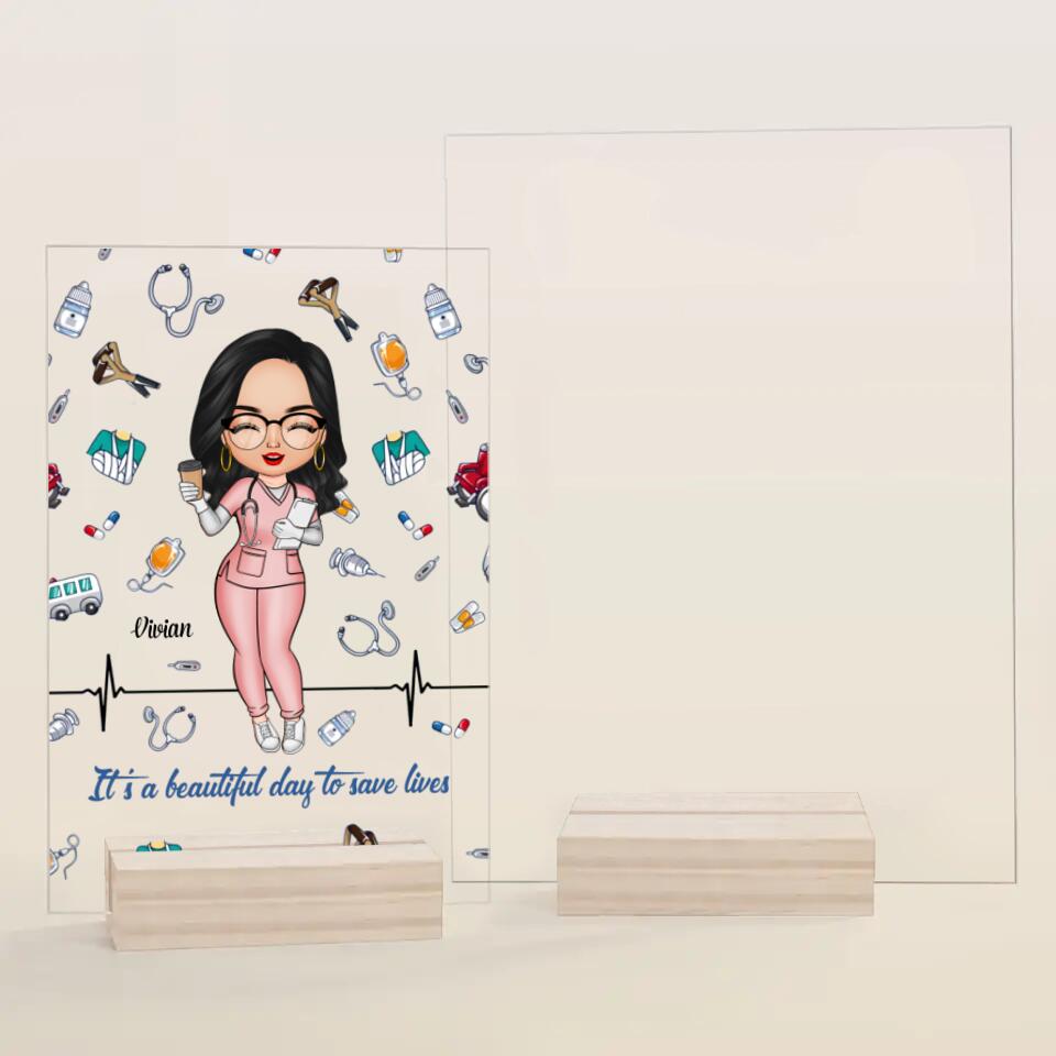 Personalized Acrylic Plaque - Gift For Nurse - A Work Of Heart ARND018