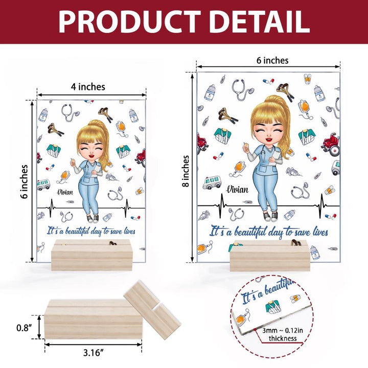 Personalized Acrylic Plaque - Gift For Nurse - A Work Of Heart ARND018