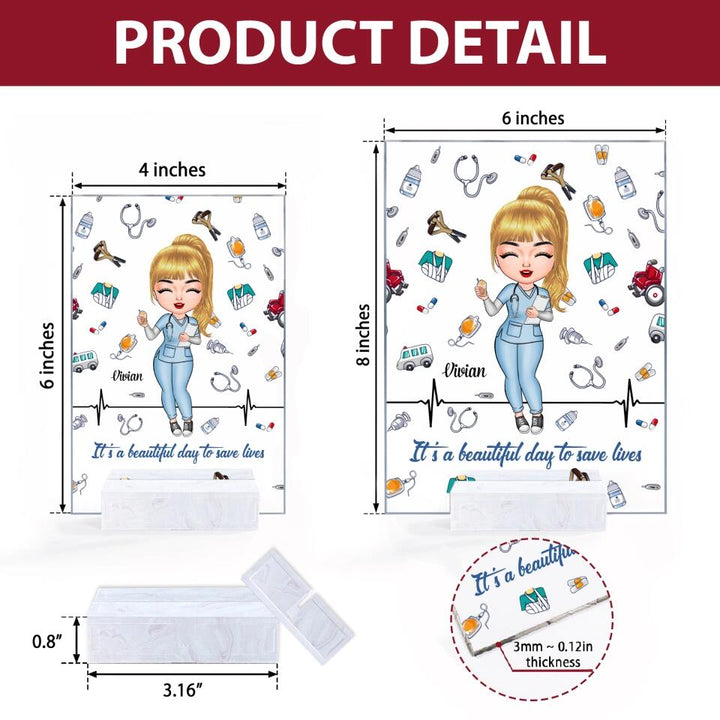 Personalized Acrylic Plaque - Gift For Nurse - A Work Of Heart ARND018