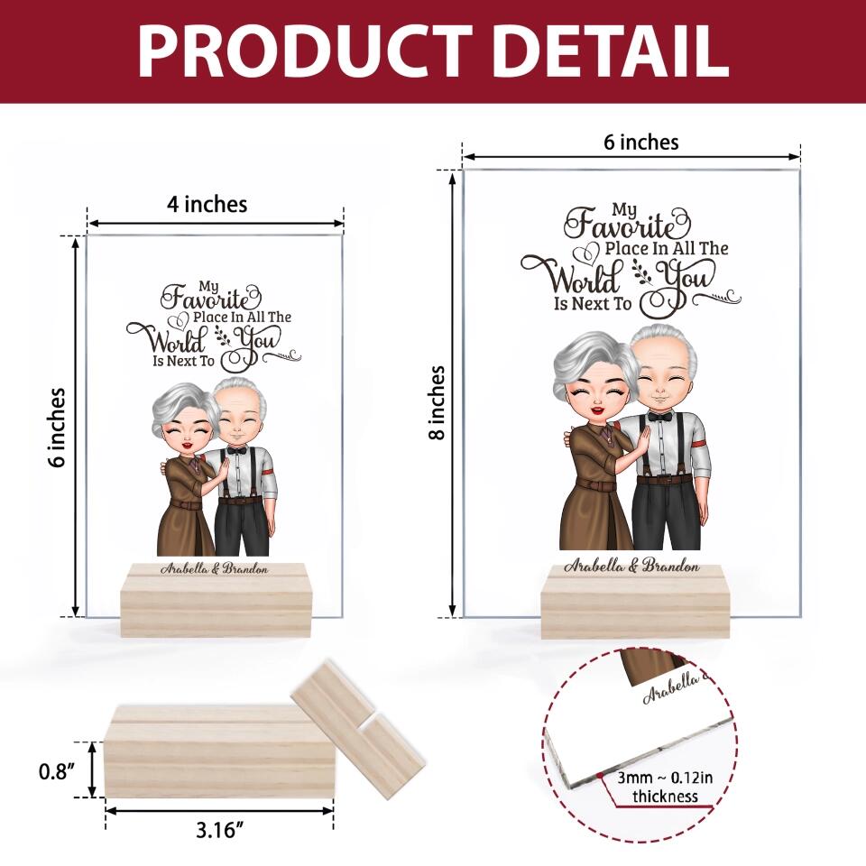 Personalized Acrylic Plaque - Gift For Couple - My Favorite Place Is You ARND036