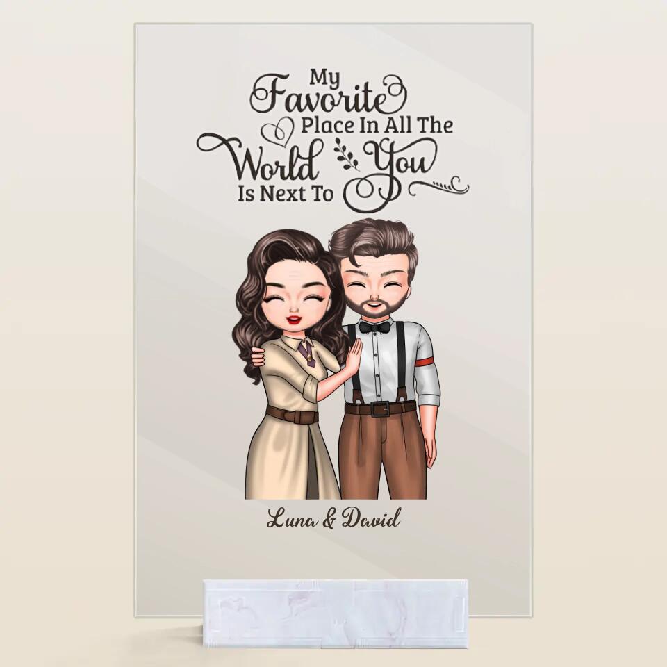 Personalized Acrylic Plaque - Gift For Couple - My Favorite Place Is You ARND036