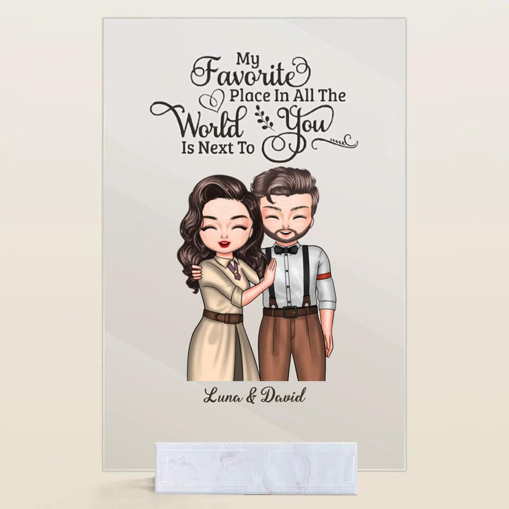 Personalized Acrylic Plaque - Gift For Couple - My Favorite Place Is You ARND036