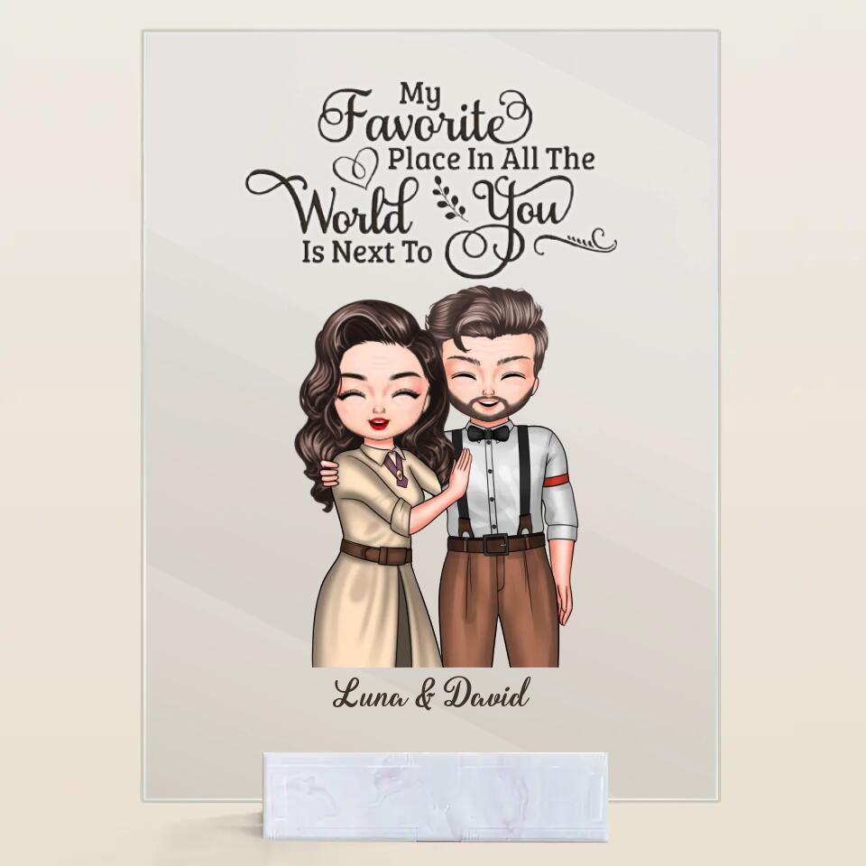 Personalized Acrylic Plaque - Gift For Couple - My Favorite Place Is You ARND036