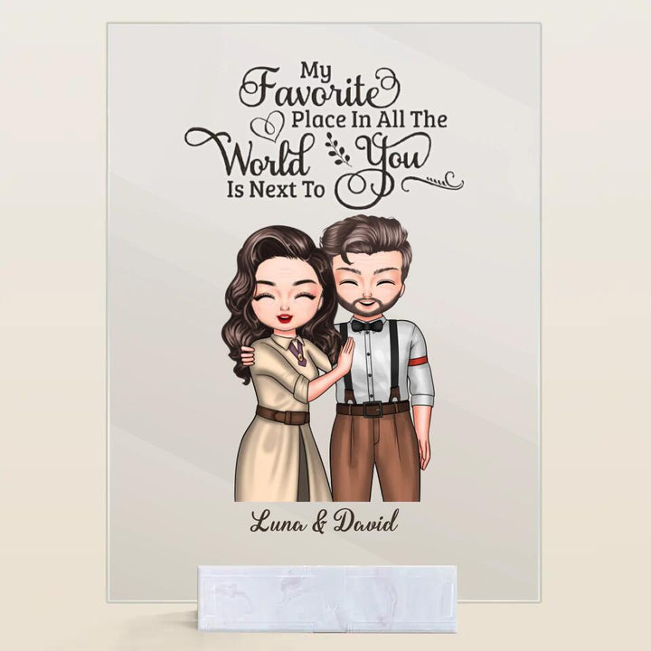 Personalized Acrylic Plaque - Gift For Couple - My Favorite Place Is You ARND036